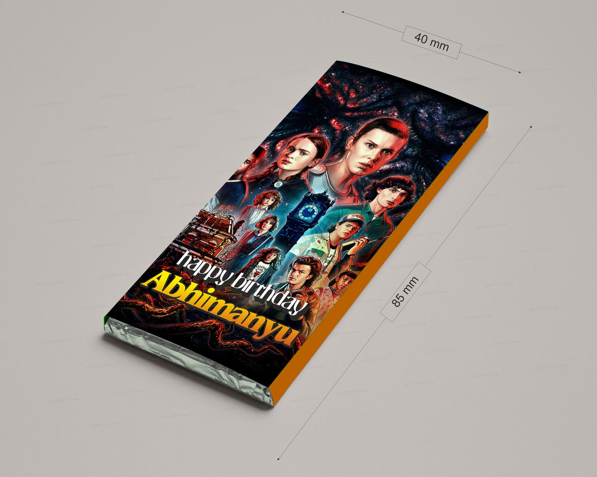 Stranger Things Theme Home Made Chocolate Return Gifts