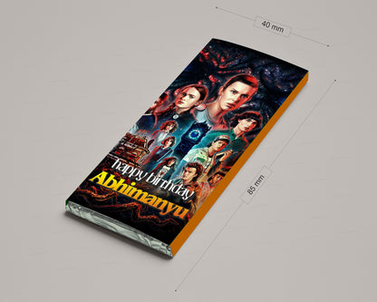 Stranger Things Theme Home Made Chocolate Return Gifts