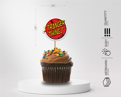 Stranger Things Theme Cup Cake Topper