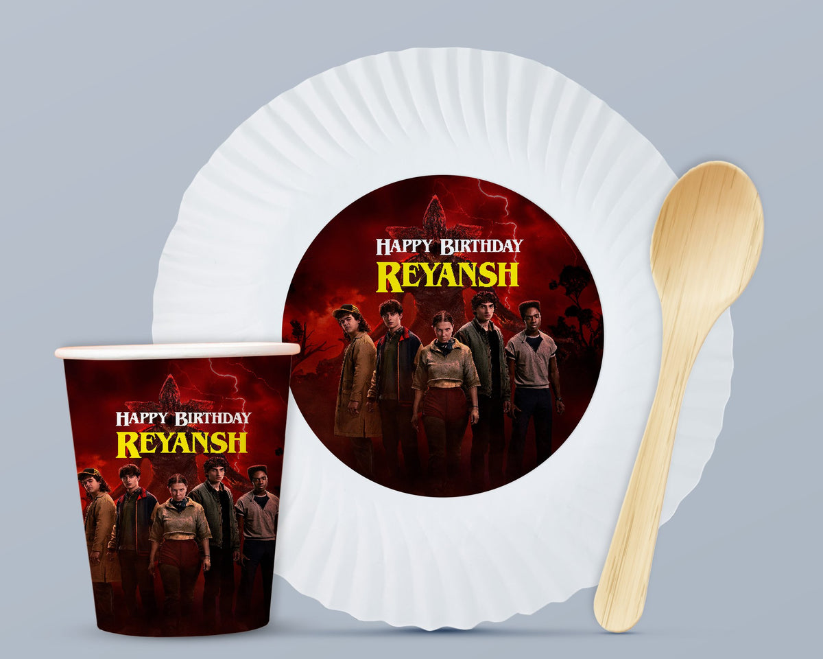 Stranger Things Theme Party Cups and Plates Combo