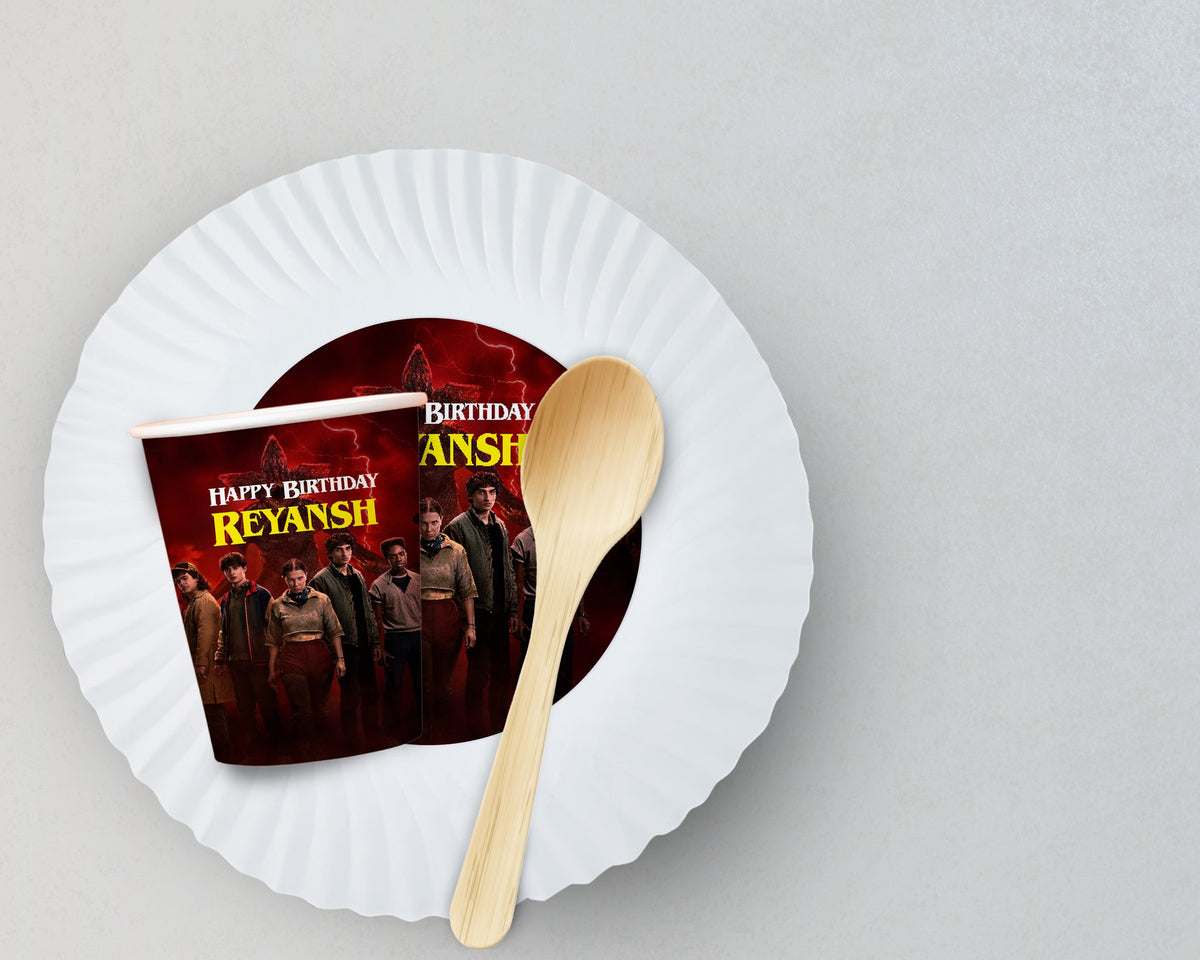Stranger Things Theme Party Cups and Plates Combo