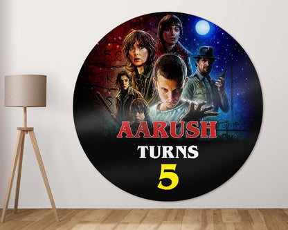 Stranger Things Theme Customized Round Backdrop