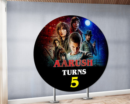 Stranger Things Theme Customized Round Backdrop