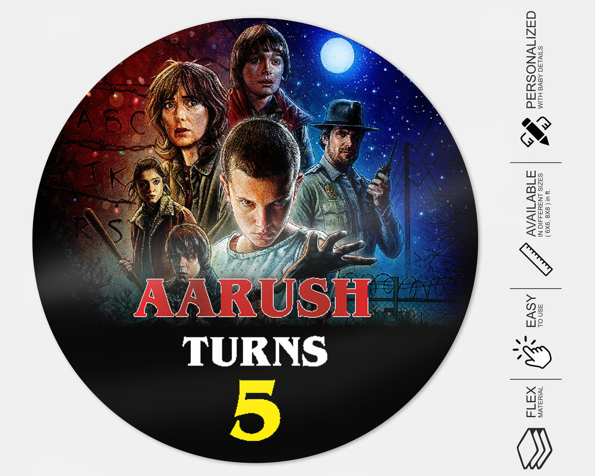 Stranger Things Theme Customized Round Backdrop