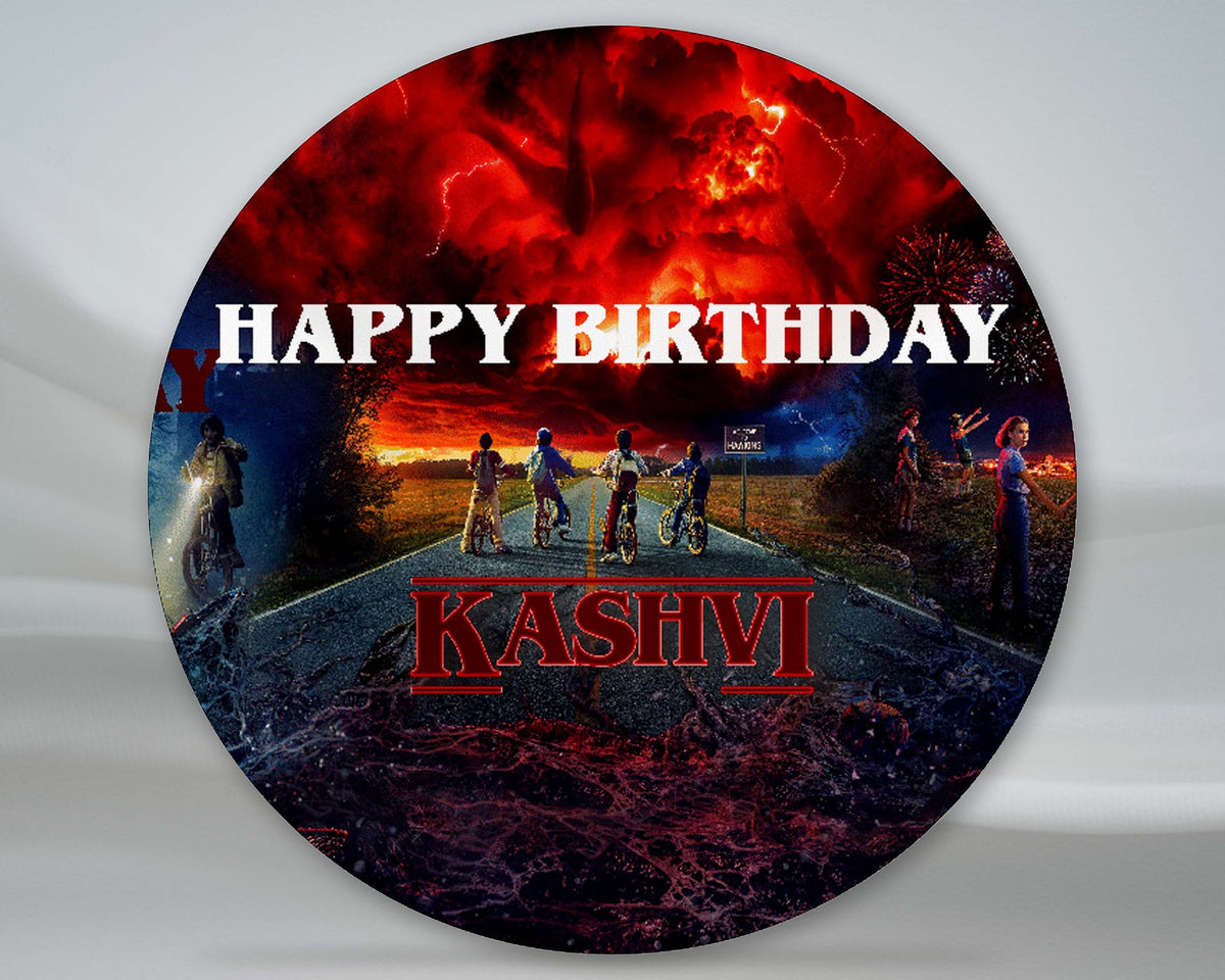 Stranger Things Theme Personalized Round Backdrop