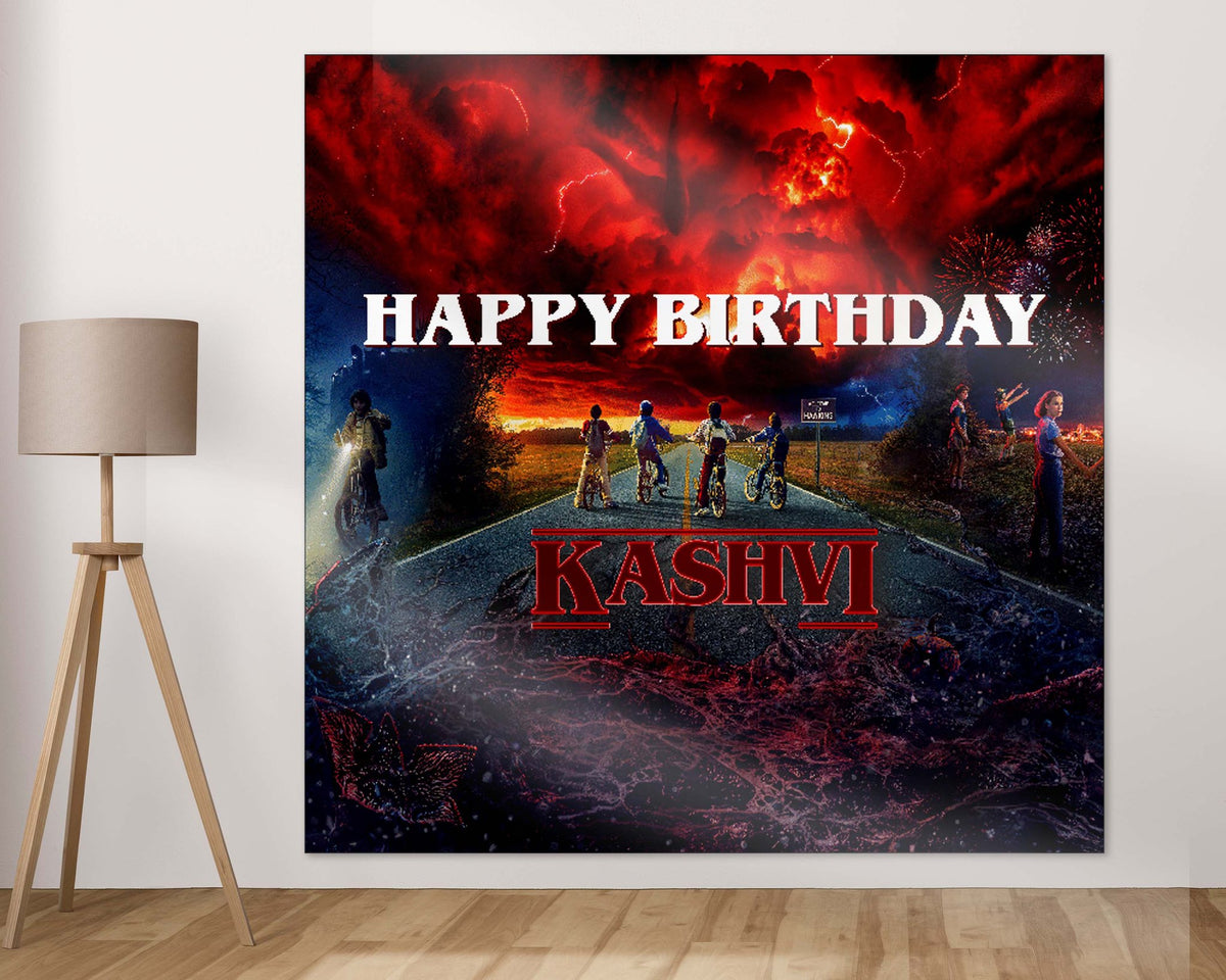 Stranger Things Theme Personalized Square Backdrop