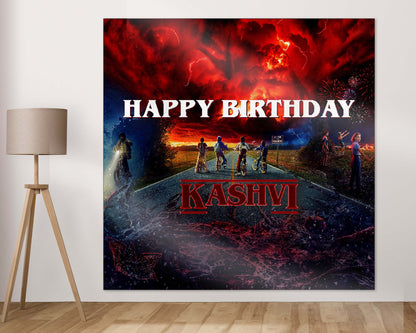 Stranger Things Theme Personalized Square Backdrop