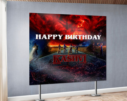 Stranger Things Theme Personalized Square Backdrop