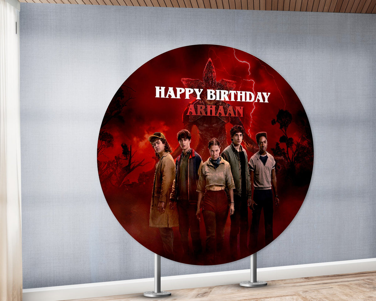 Stranger Things Theme Round Backdrop
