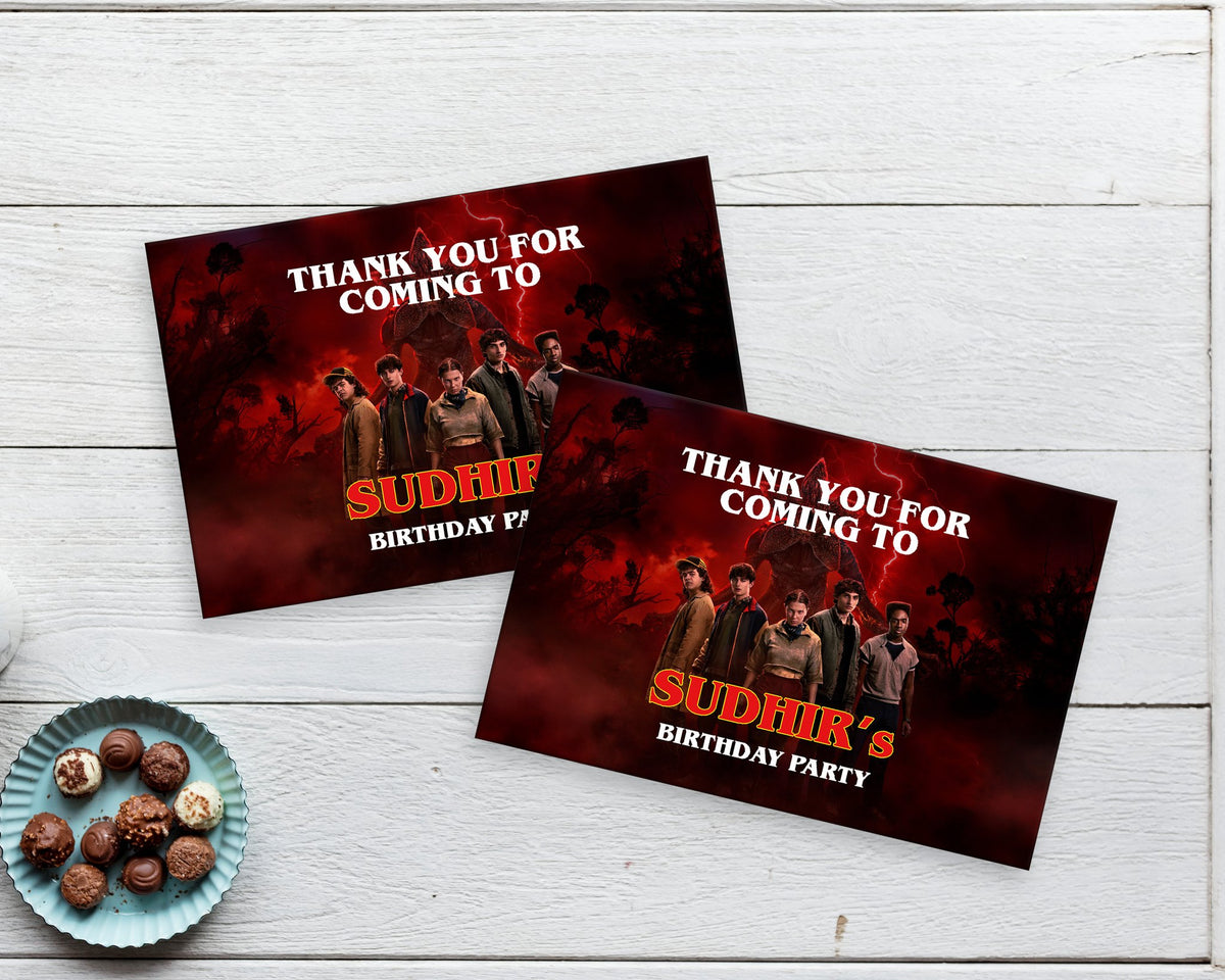 Stranger Things Theme Thank You Card
