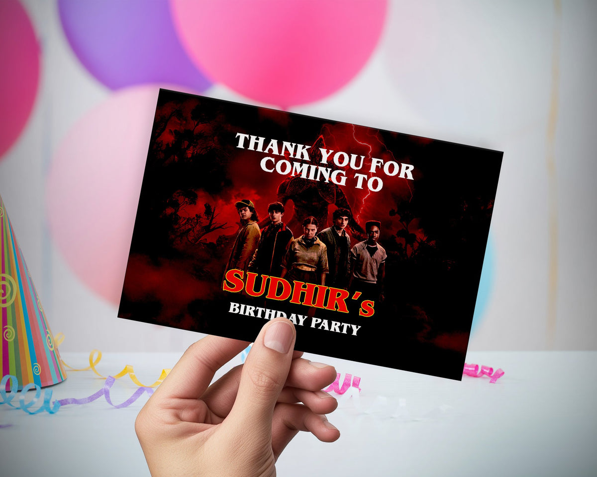 Stranger Things Theme Thank You Card