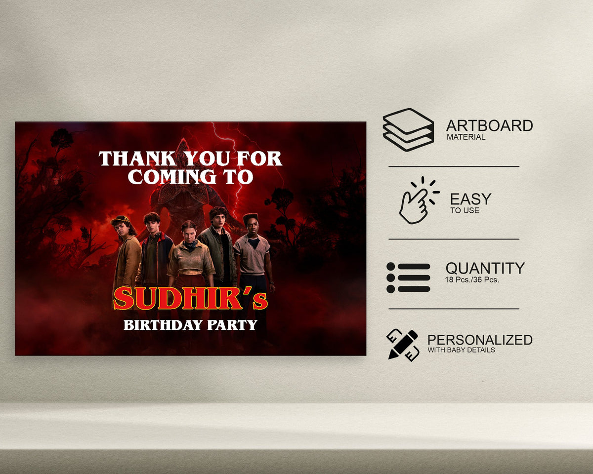 Stranger Things Theme Thank You Card