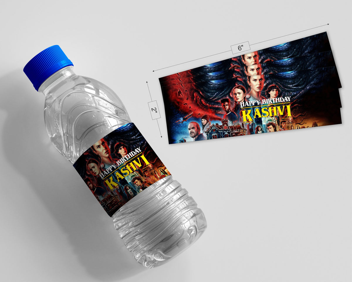 Stranger Things Theme Water Bottle Sticker