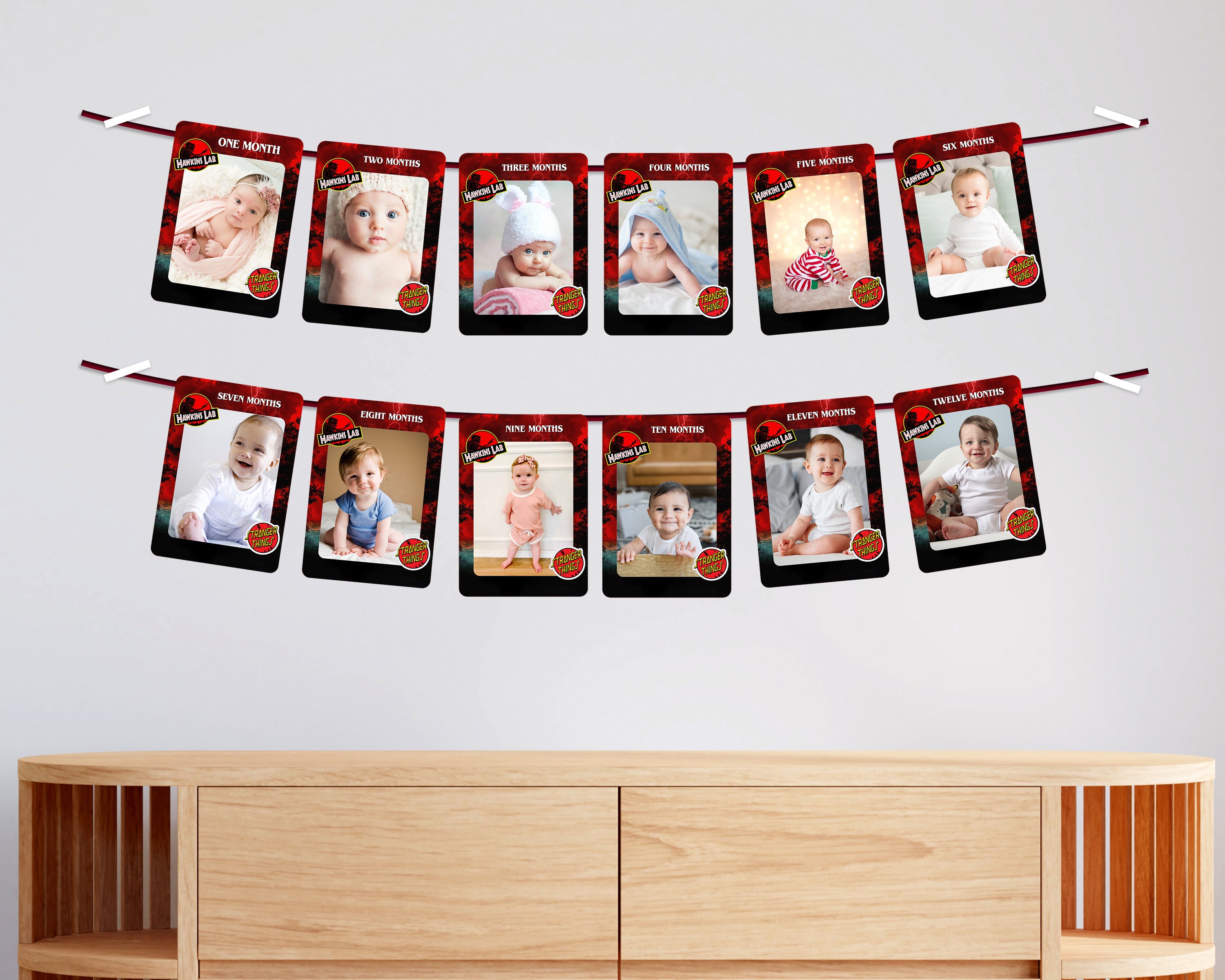 Stanger Things Theme 12 Months Photo Banner