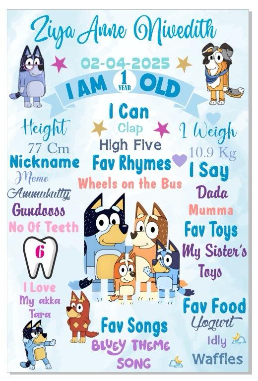 Bluey Theme Chalkboard