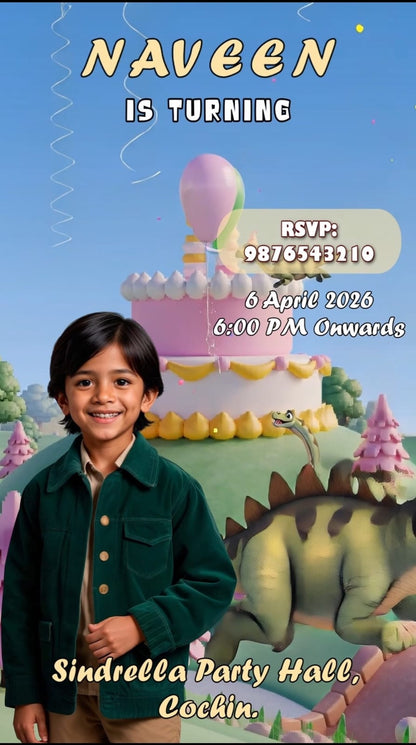 Dinosaur Theme E-Video Invite