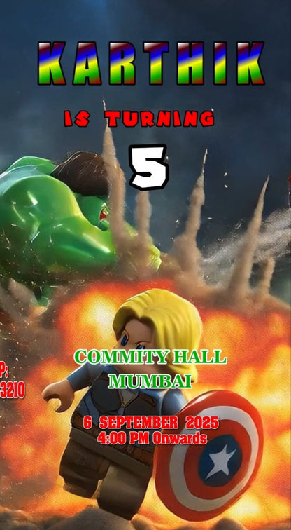 Lego Theme E-Video Invite