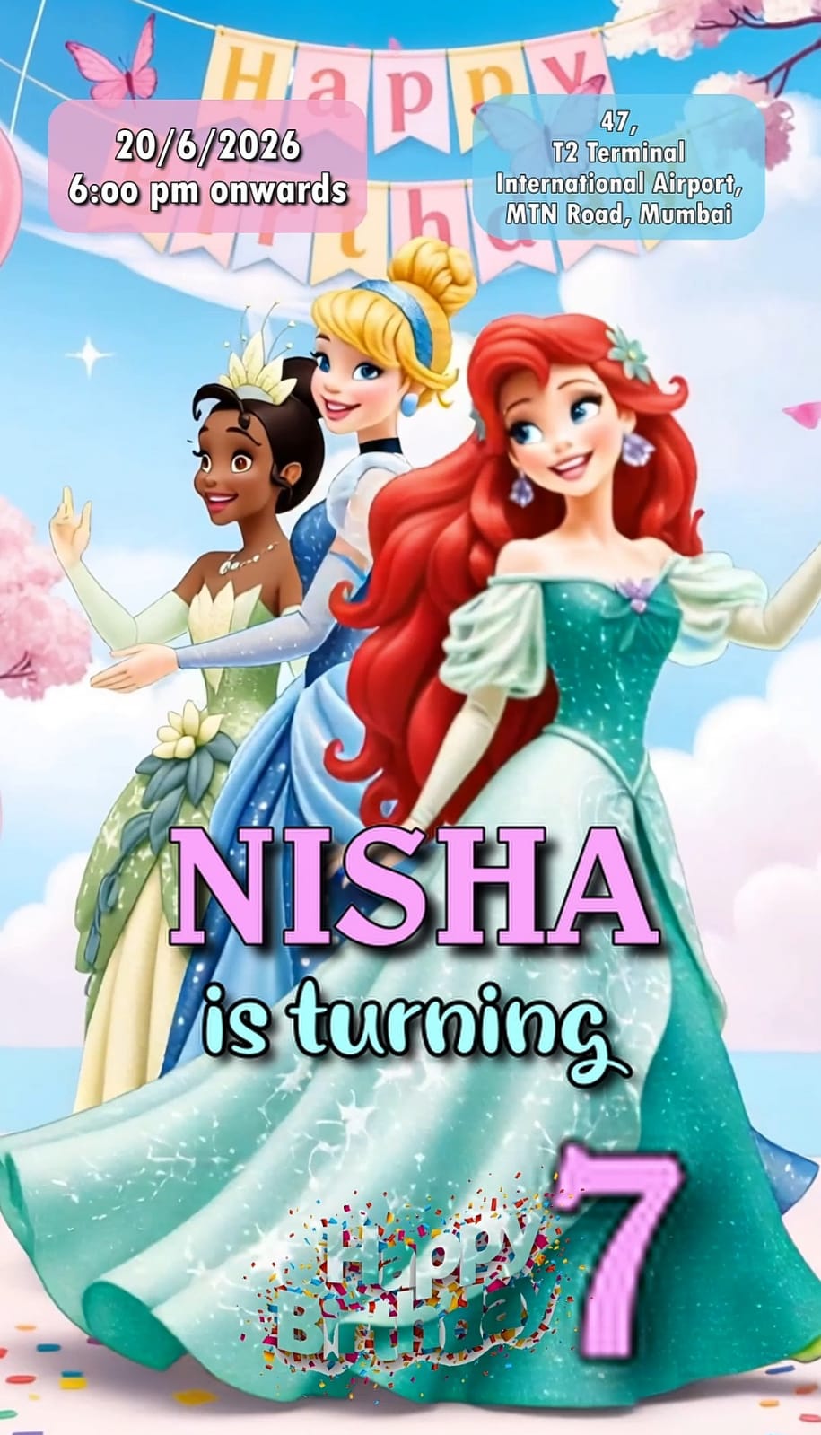 Princess theme video Invite