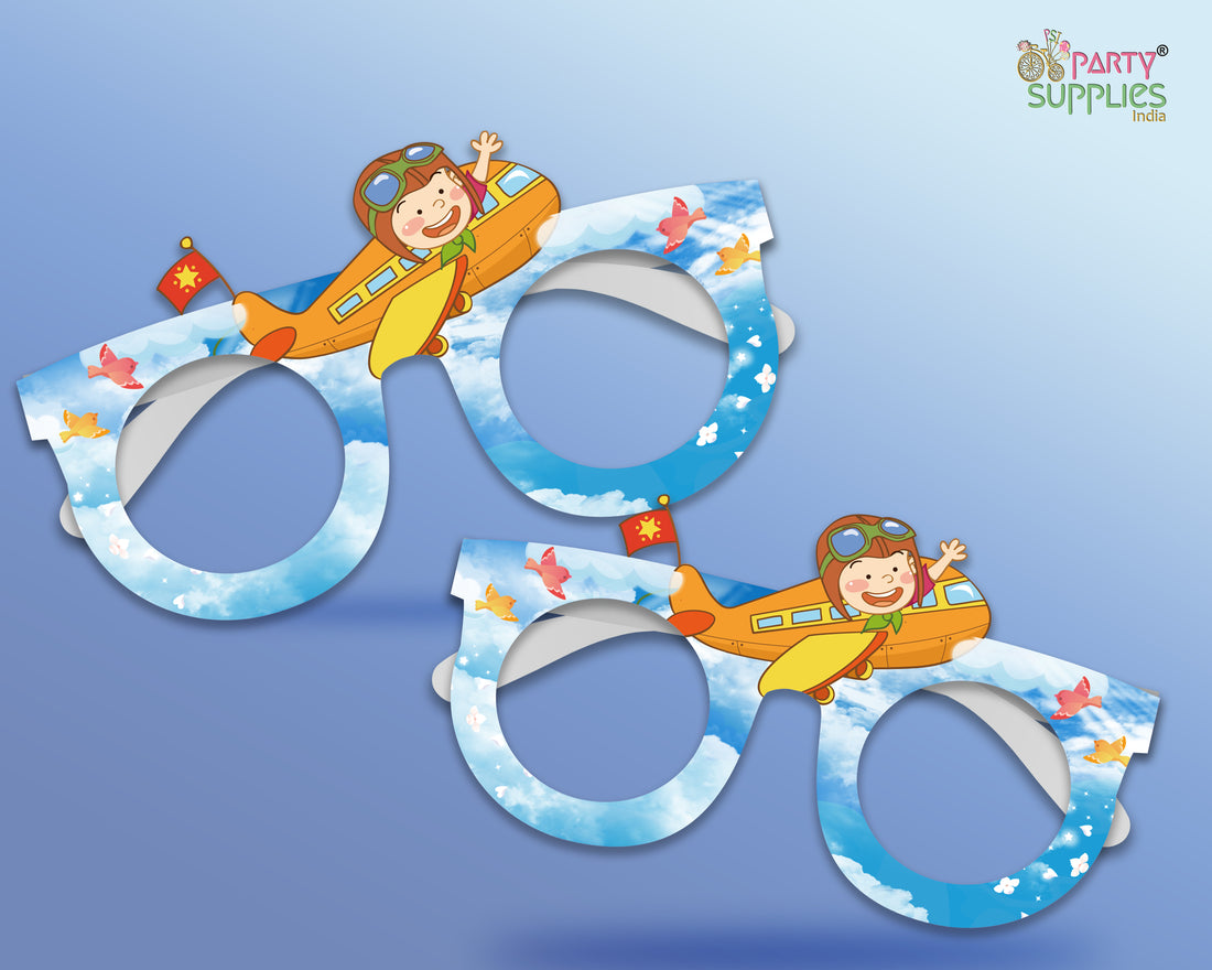 Aeroplane Theme Birthday Party Glasses