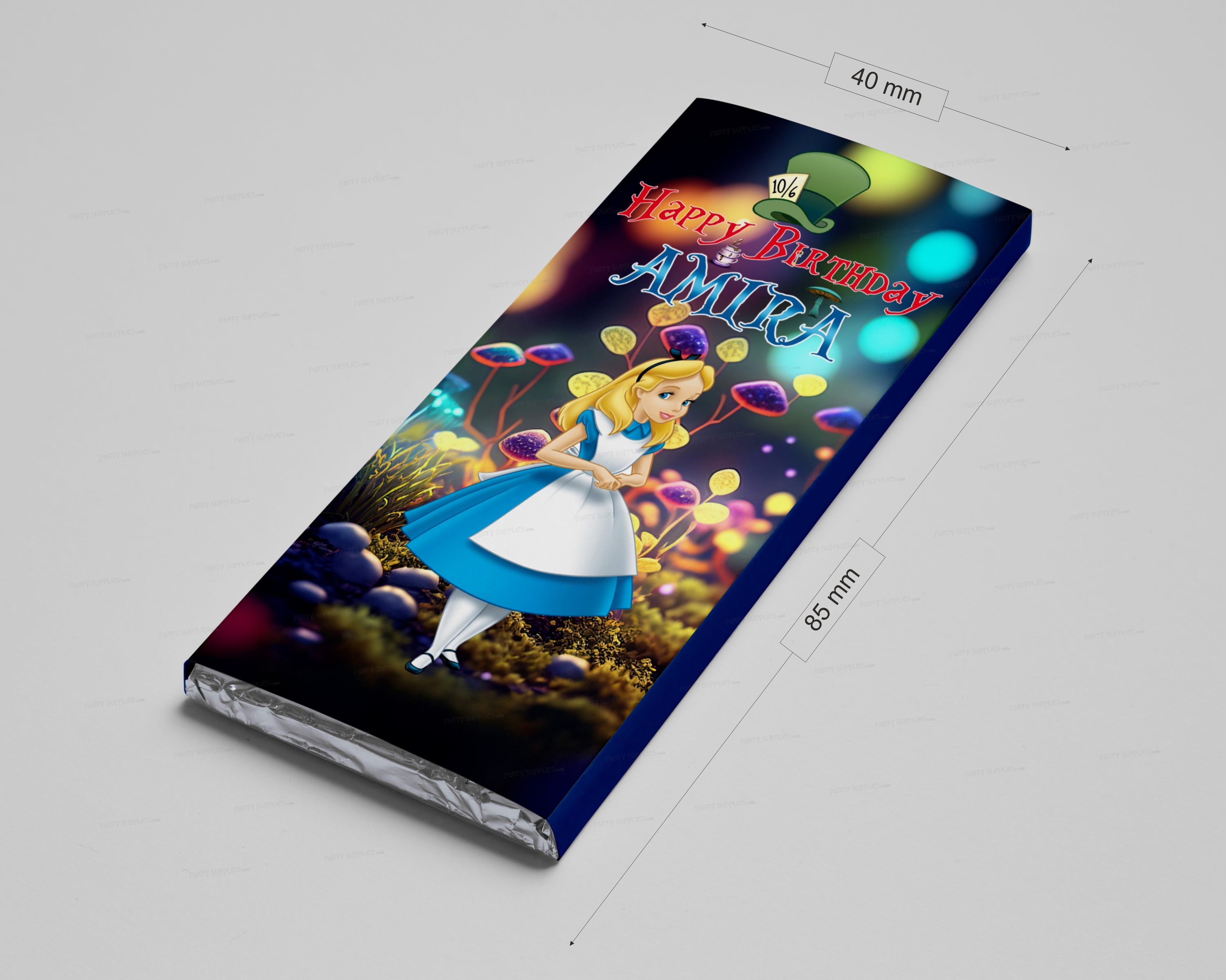 Alice In Wonderland Theme Home Made Chocolate Return Gifts