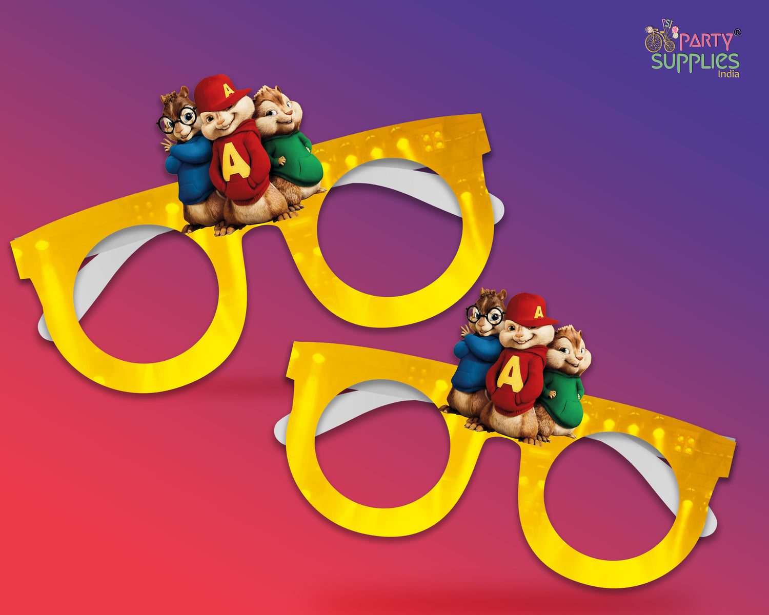 Alvin And Chipmunks theme Birthday Party glasses - 6 Pcs. / Circle - image 1 of 8 | Party Supplies India