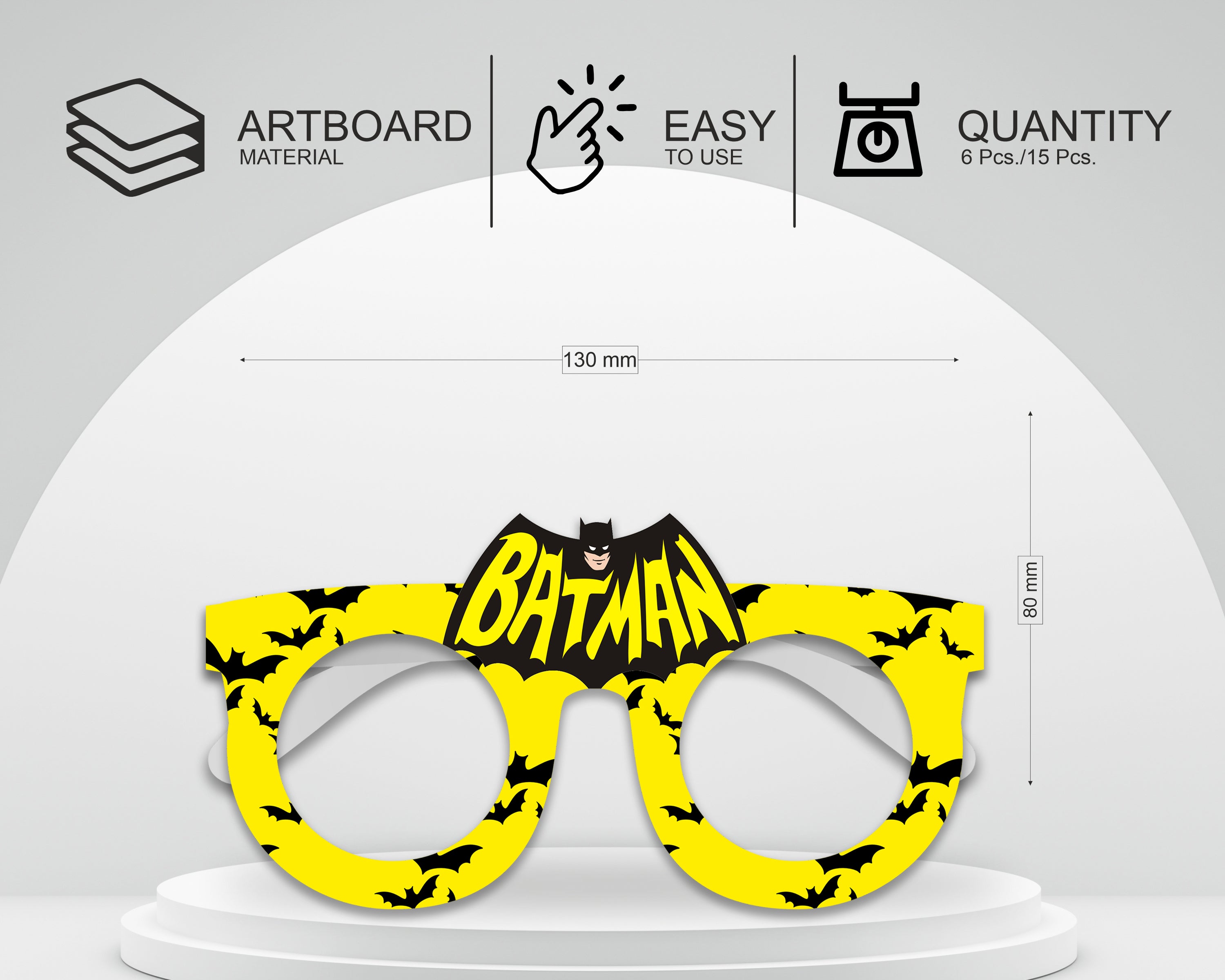 PSI Batman Theme Birthday Party Glasses
