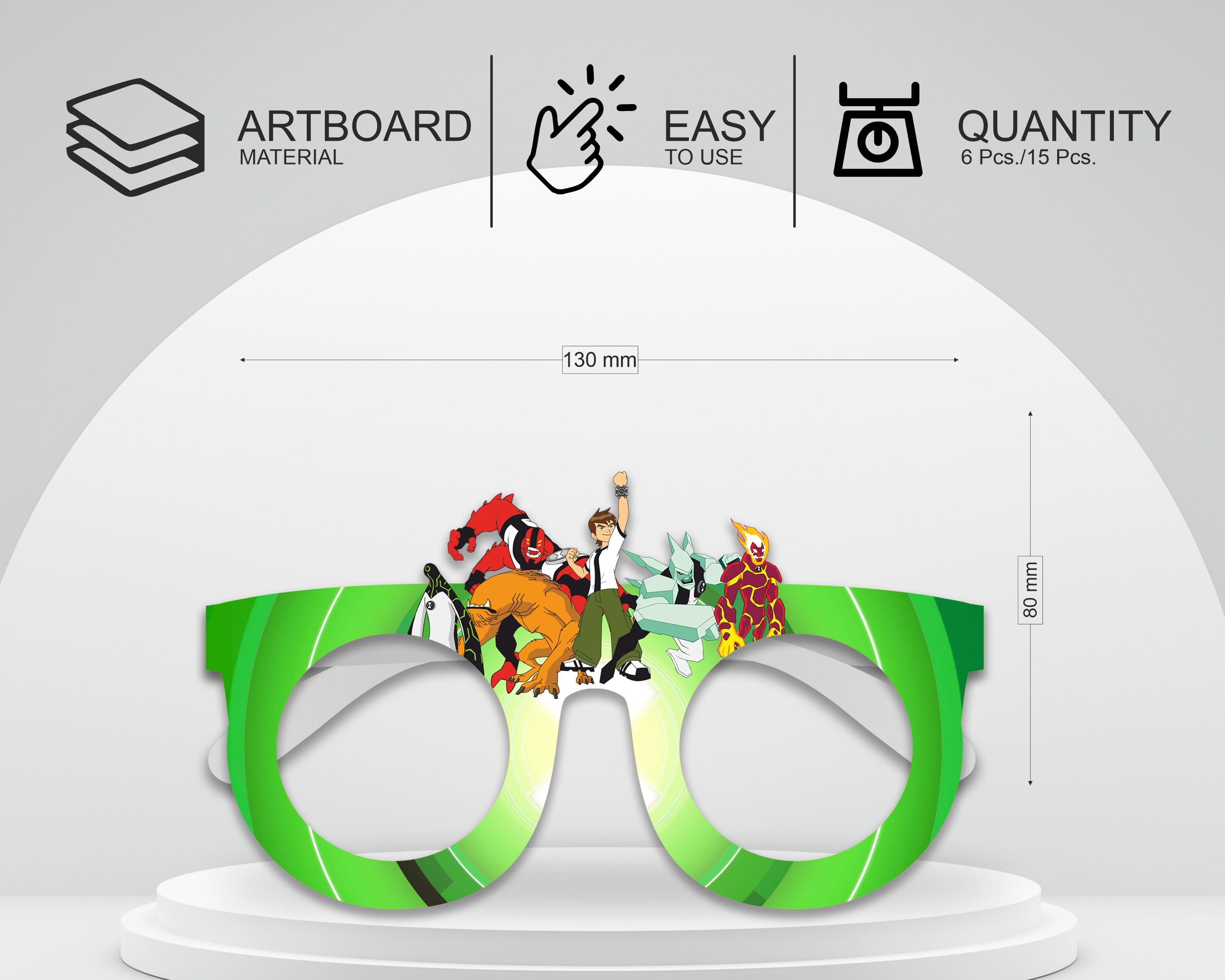 Ben10 Theme Birthday Party Glasses