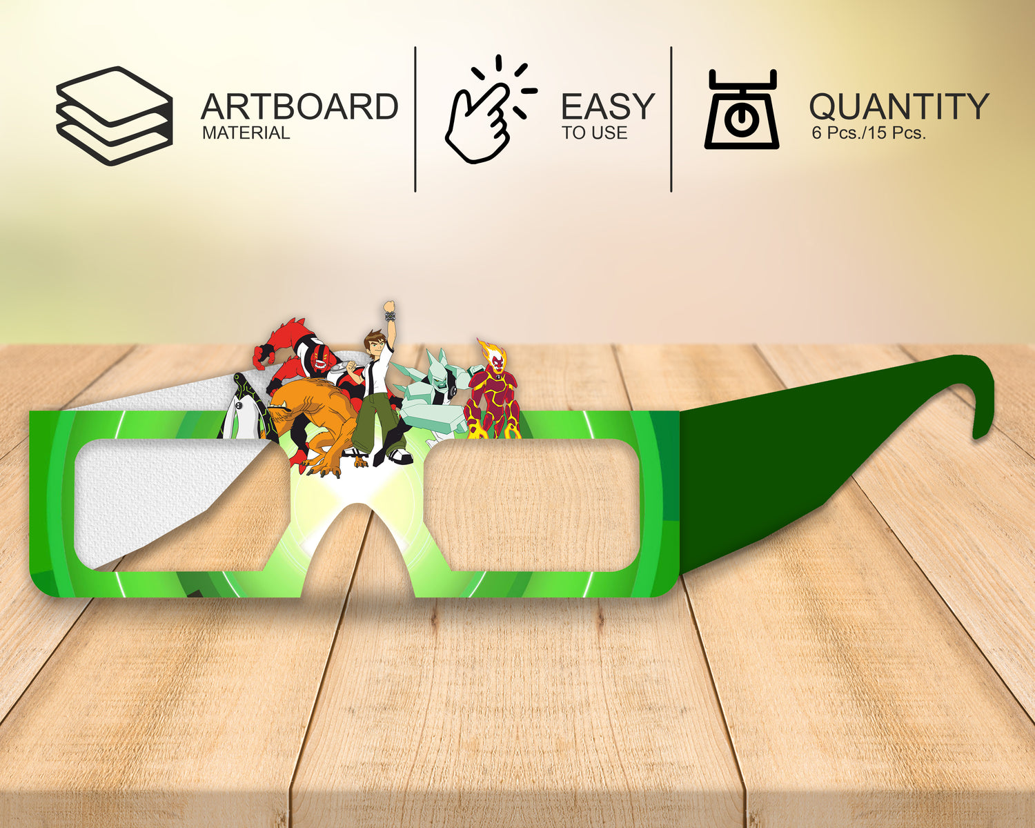 Ben10 Theme Birthday Party Glasses