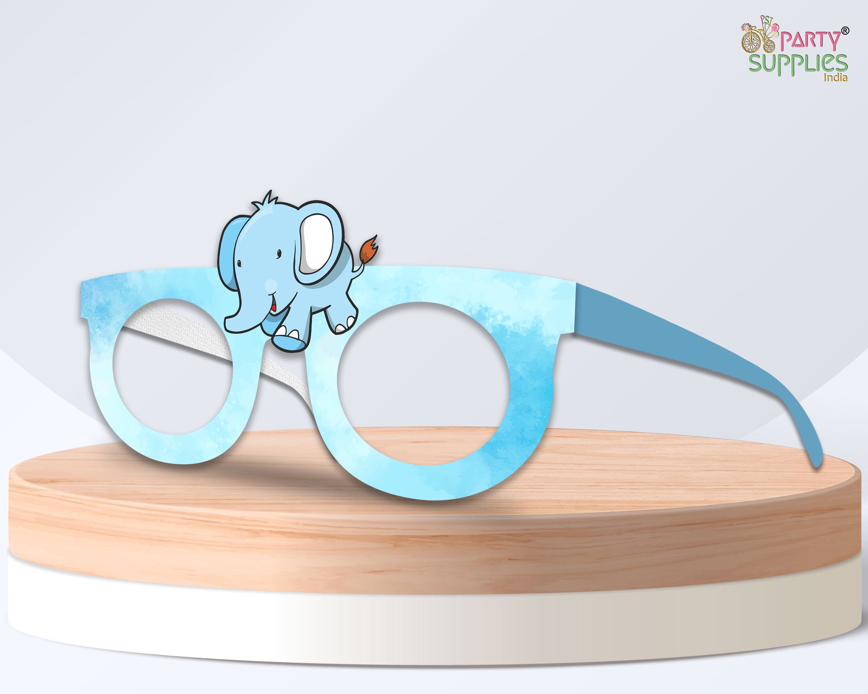 PSI Blue Elephant theme Birthday Party glasses