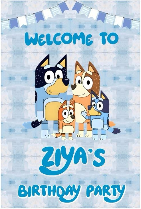 Bluey Theme customized Welcome Board | Party Supplies India