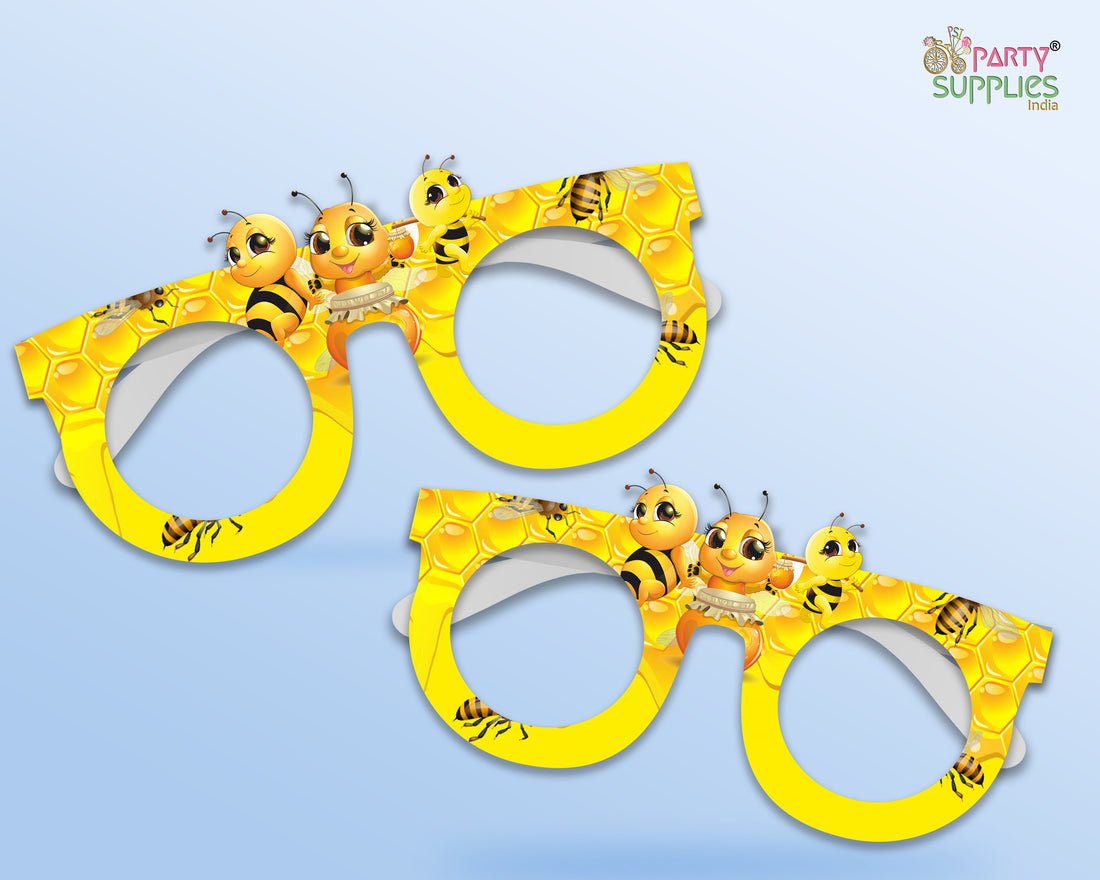 Bumble Bee Theme Birthday Party Glasses