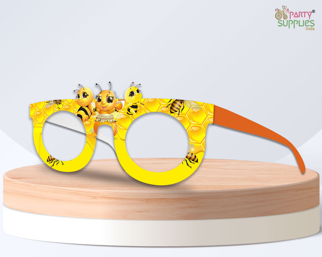 Bumble Bee Theme Birthday Party Glasses
