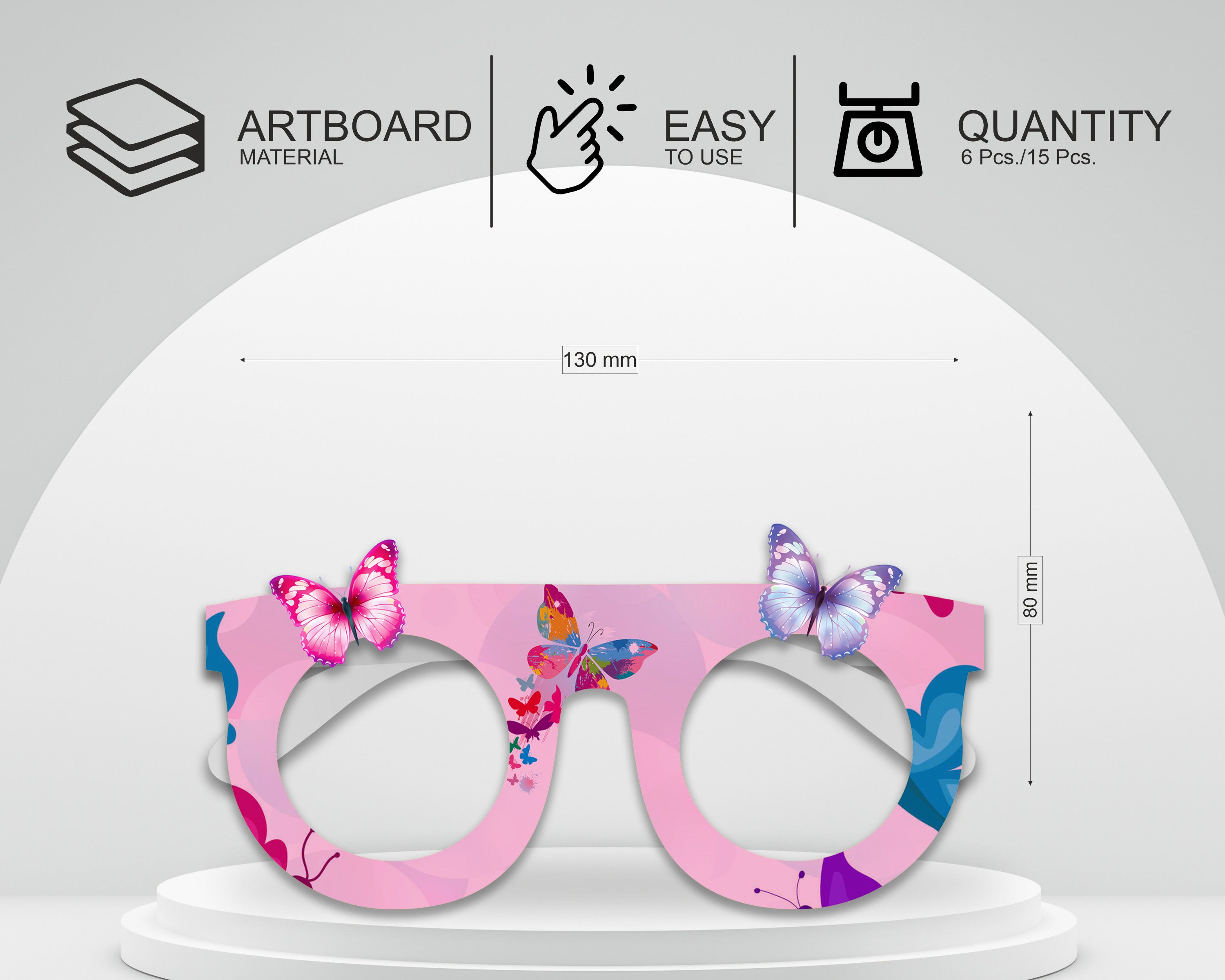 PSI Butterfly theme Birthday Party glasses