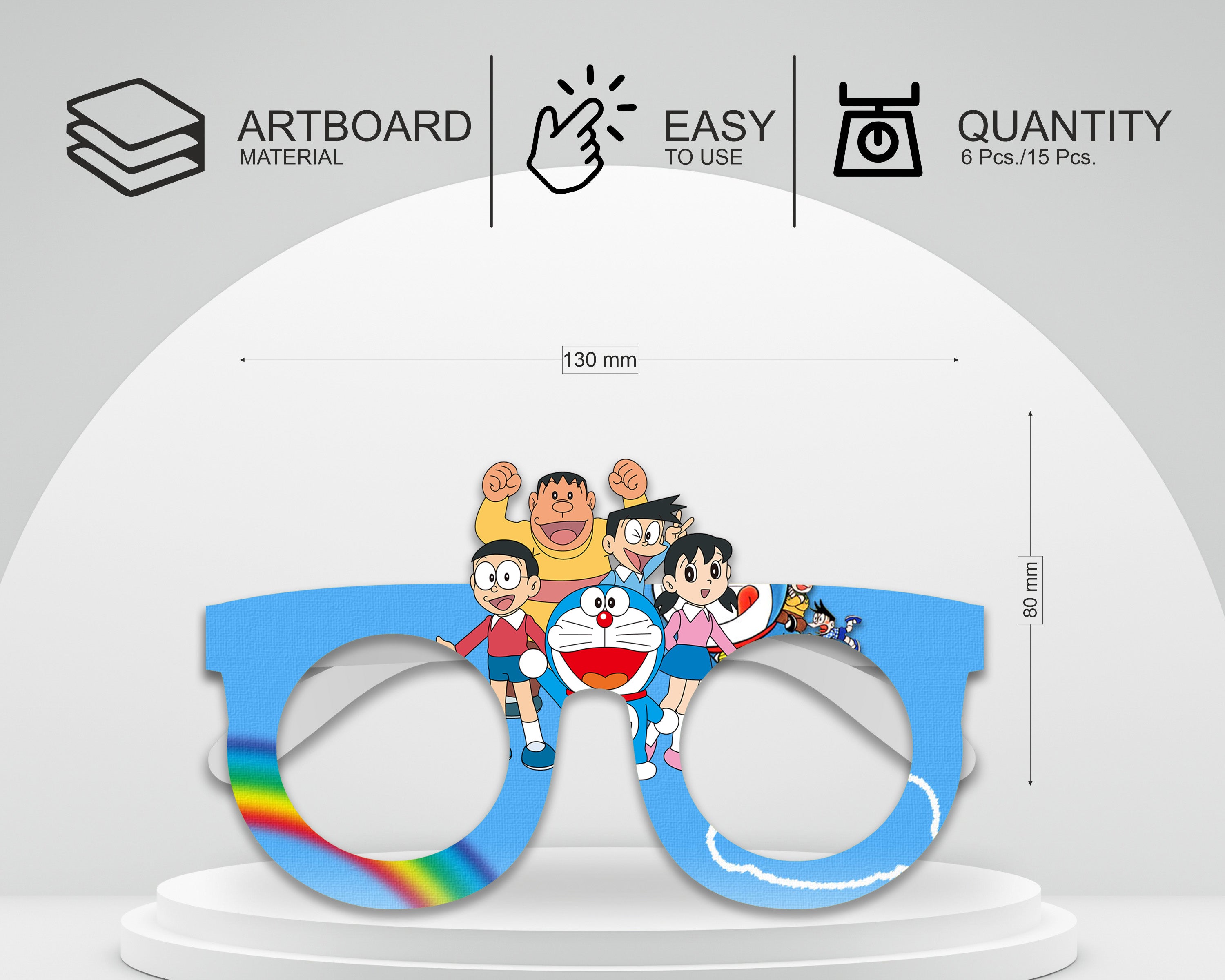 Doremon Theme Birthday Party glasses