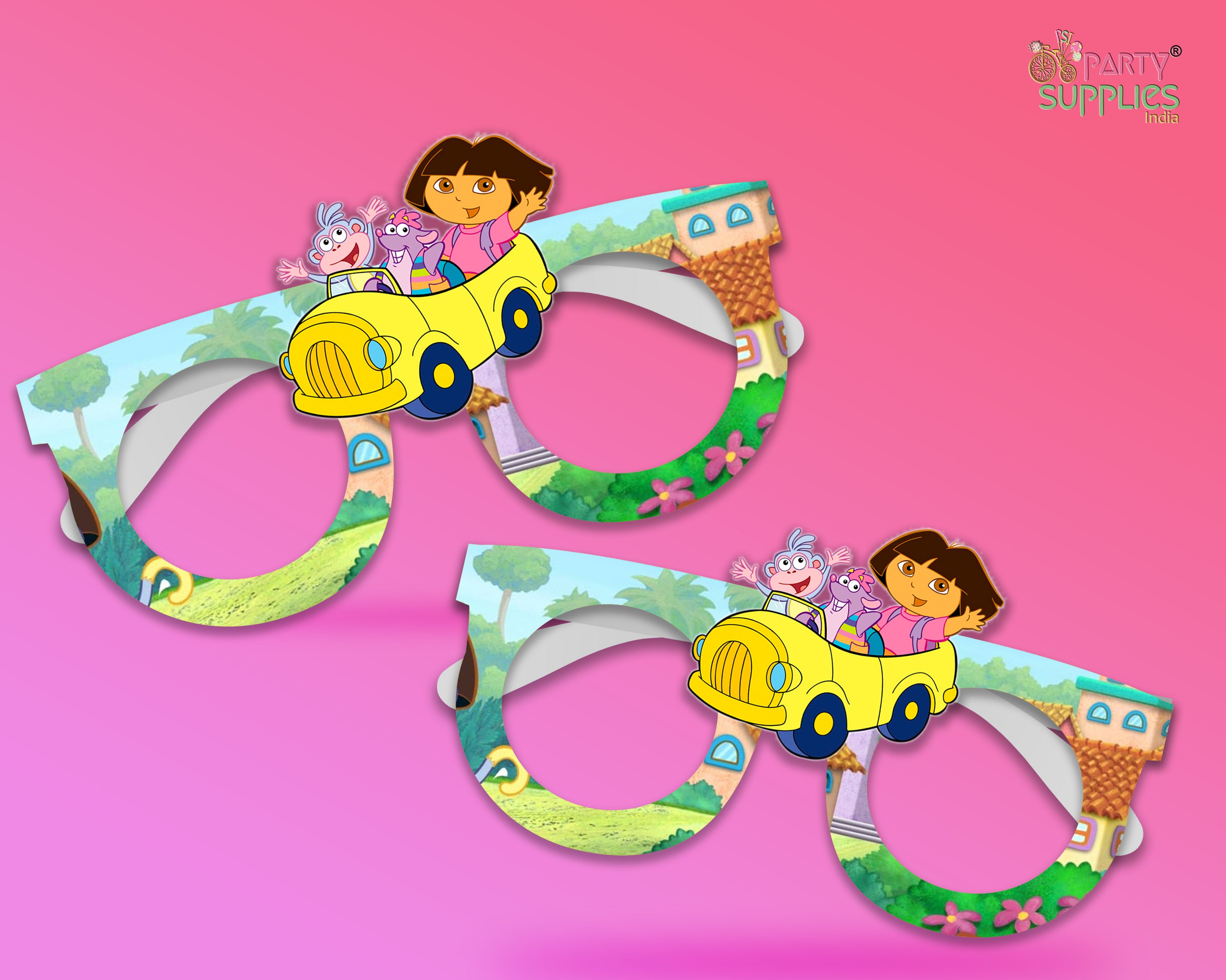 Dora theme Birthday Party glasses