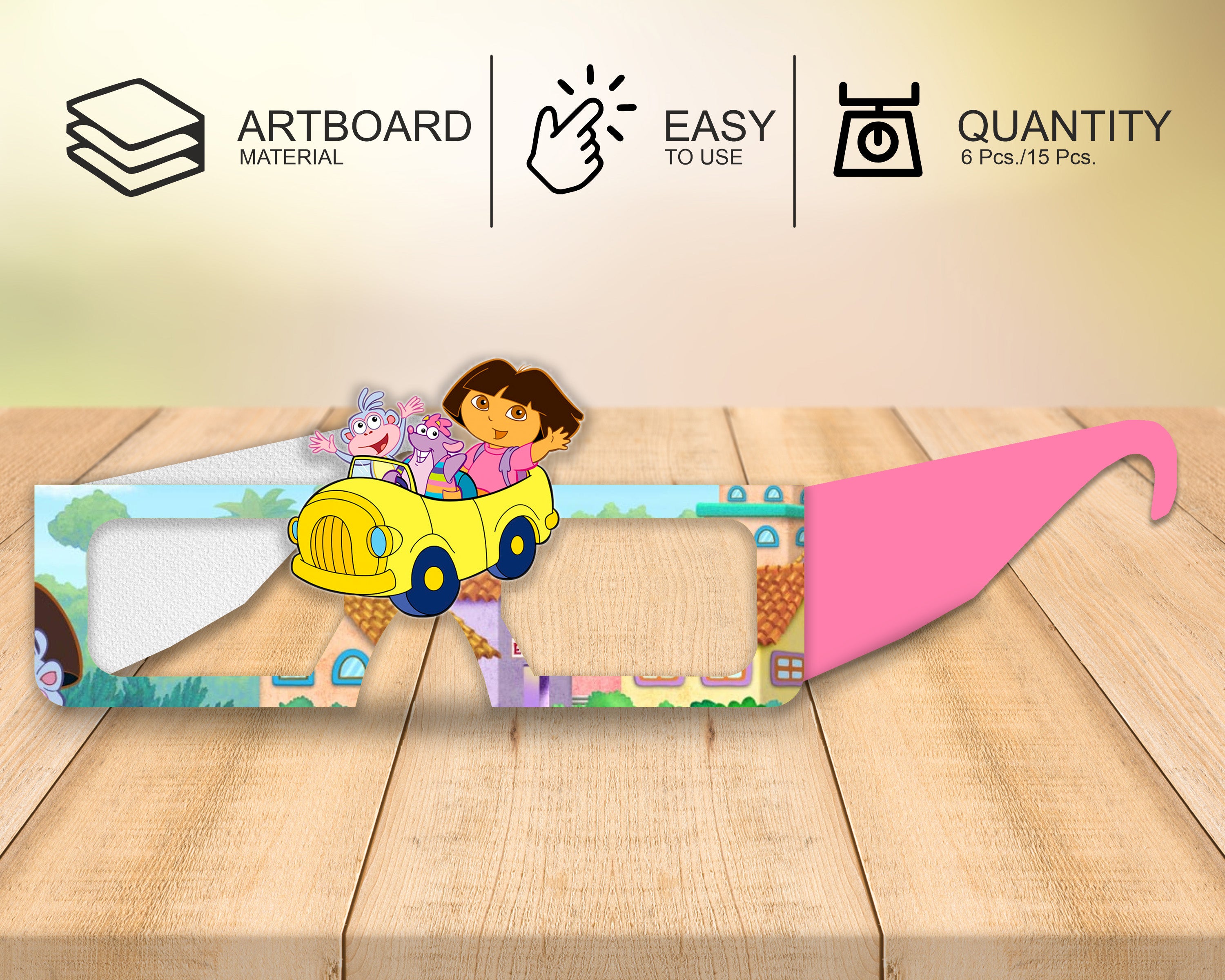 Dora theme Birthday Party glasses