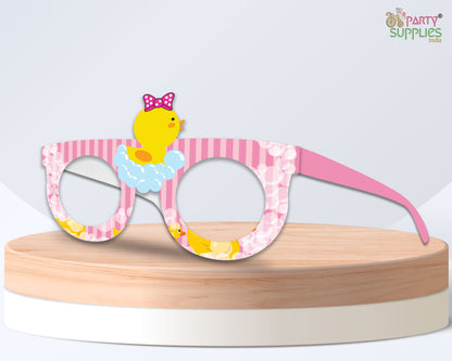 PSI Duck Girl theme Birthday Party glasses