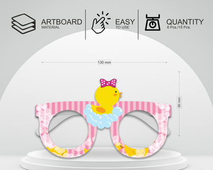 PSI Duck Girl theme Birthday Party glasses