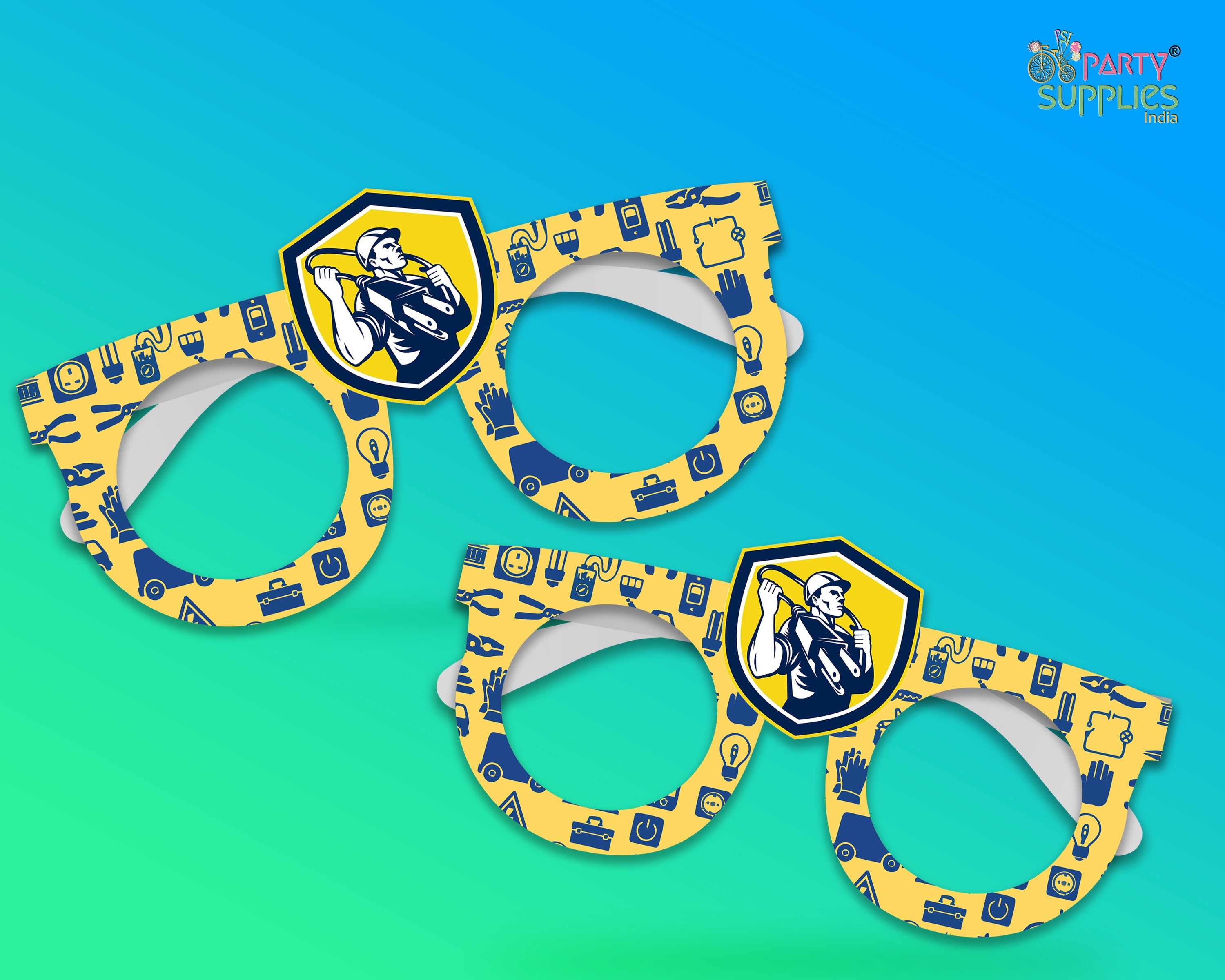 Electrician Theme Birthday Party glasses