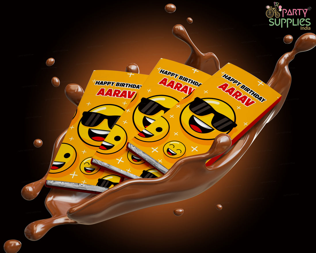 Emoji Theme Home Made Chocolate Return Gifts