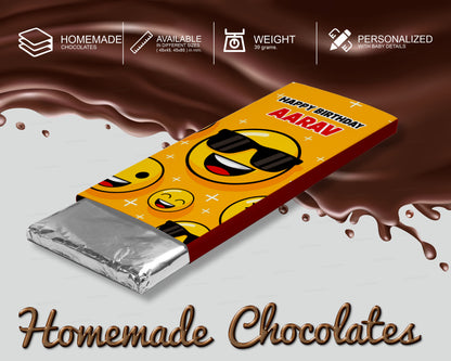 Emoji Theme Home Made Chocolate Return Gifts