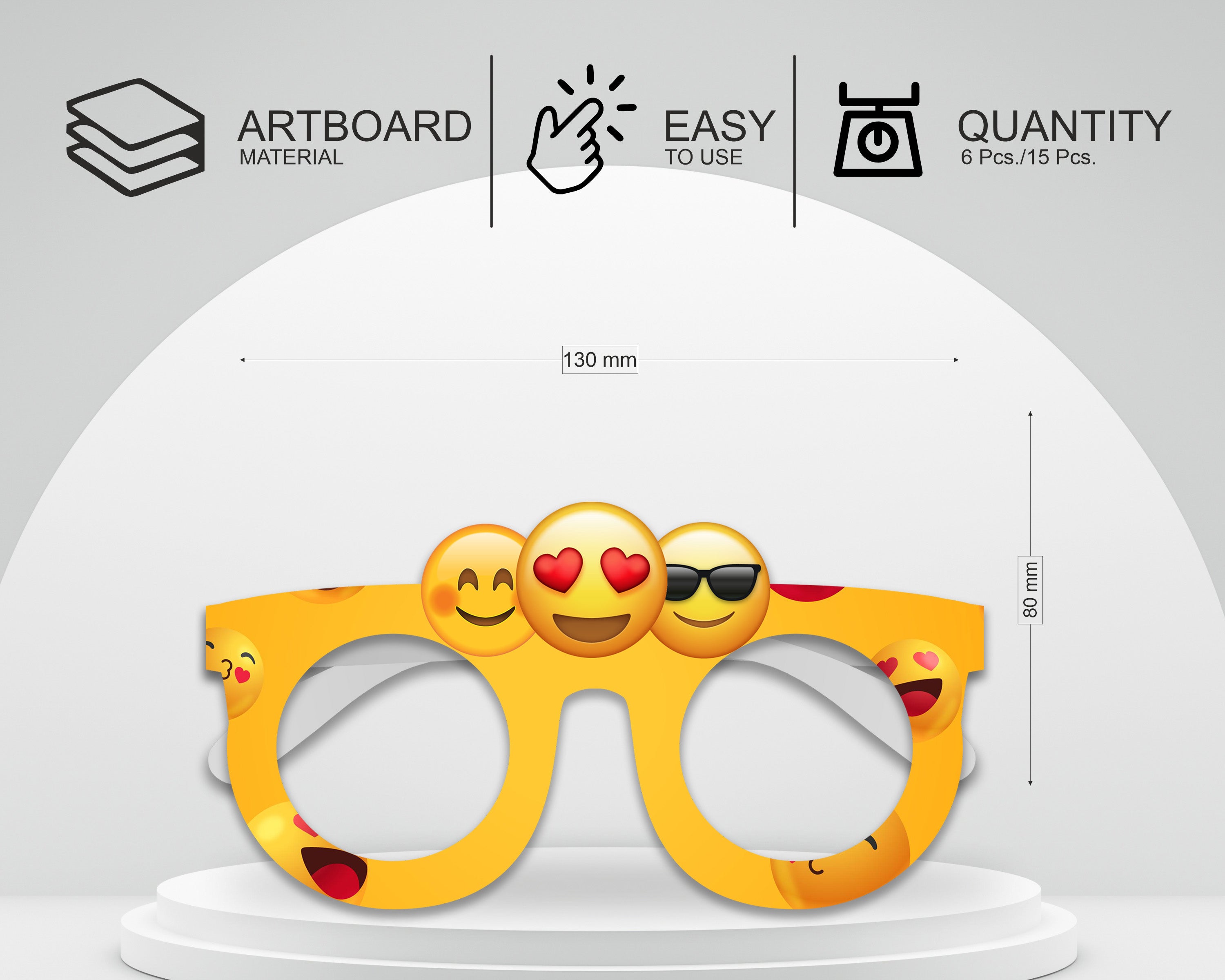 Emoji Theme Birthday Party glasses