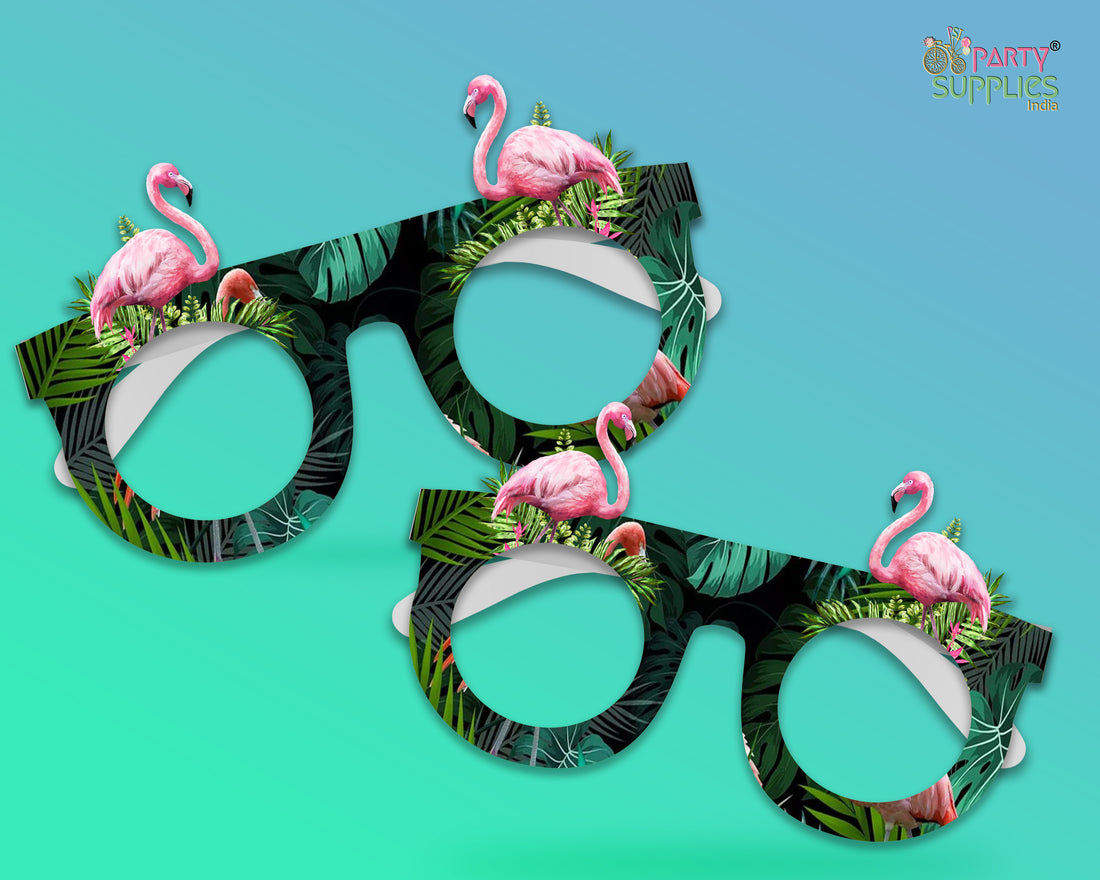 PSI Flamingo theme Birthday Party glasses