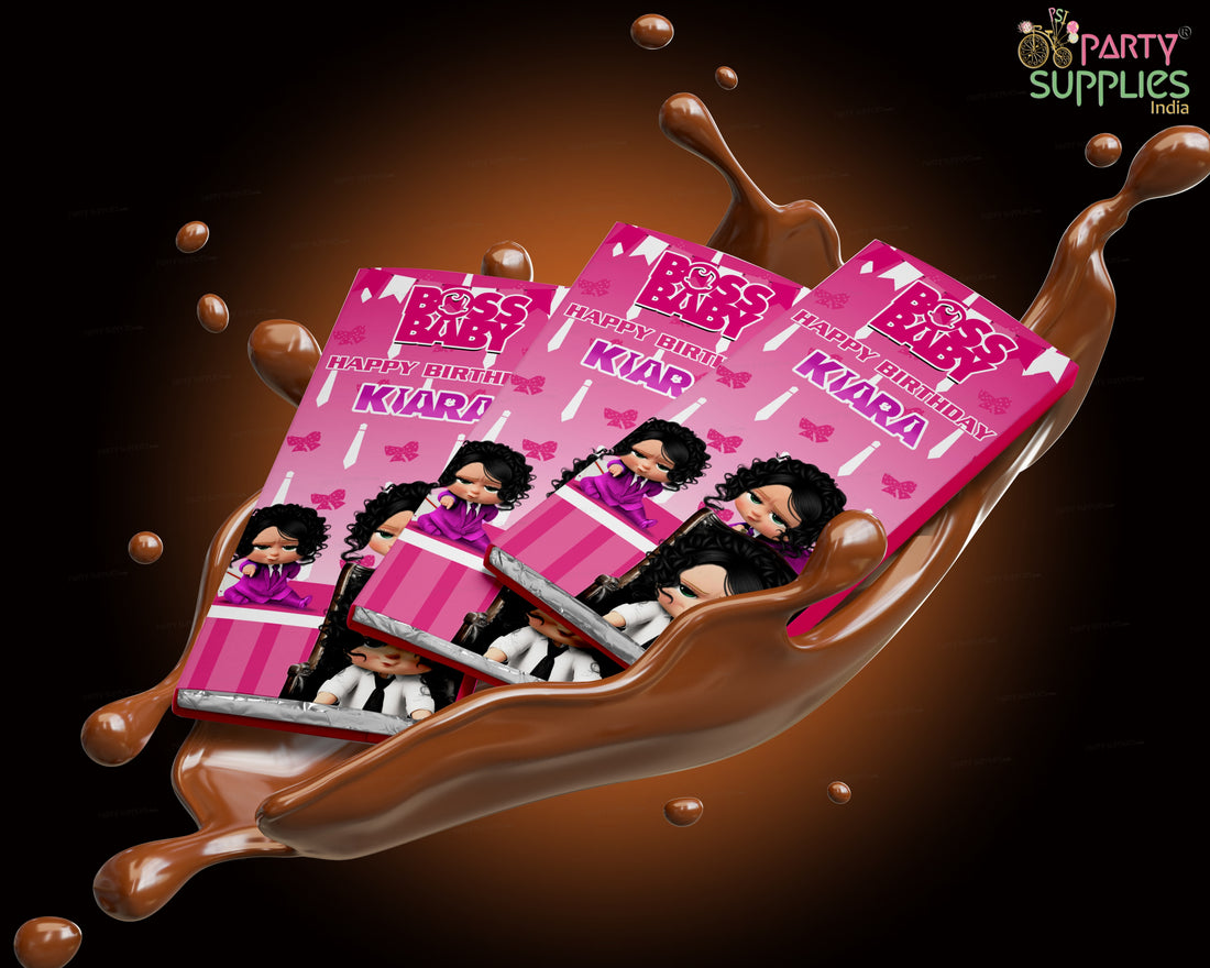 Girl Boss Baby Theme Home Made Chocolate Return Gifts