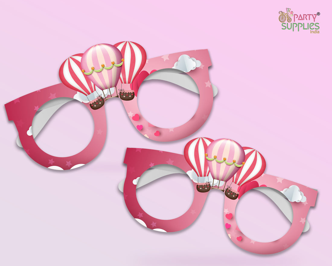 Hot Air Girl theme Birthday Party glasses