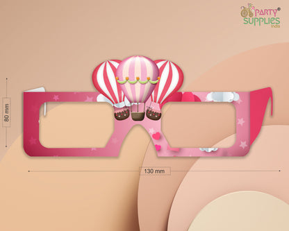 PSI Hot Air Girl theme Birthday Party glasses