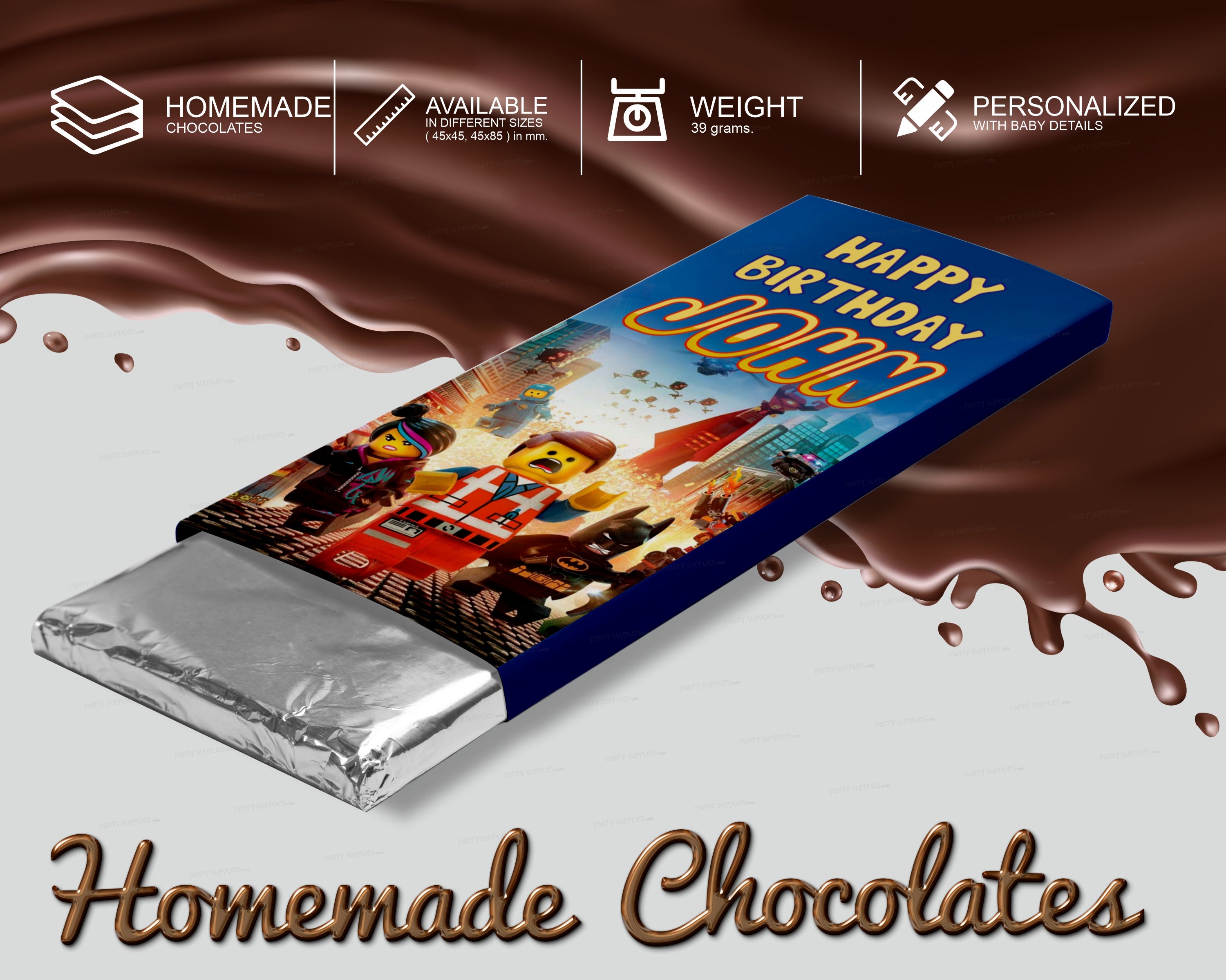 Lego Theme Home Made Chocolate Return Gifts