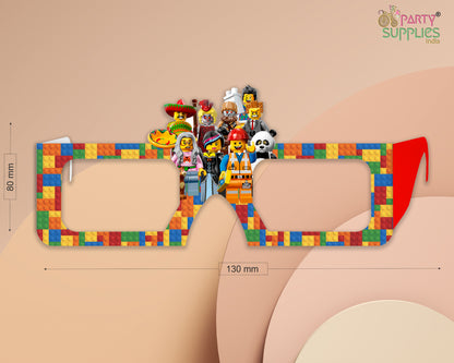 PSI Lego theme Birthday Party glasses