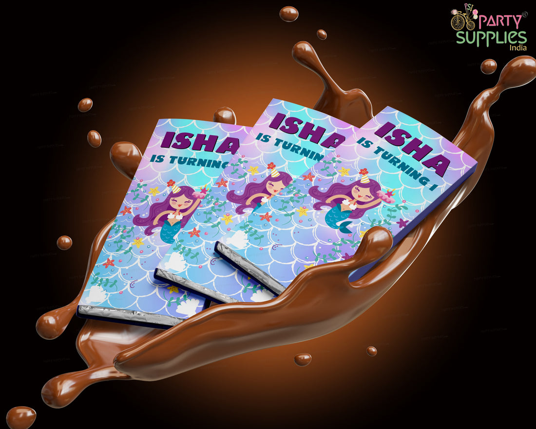 Mermaid Theme Home Made Chocolate Return Gifts