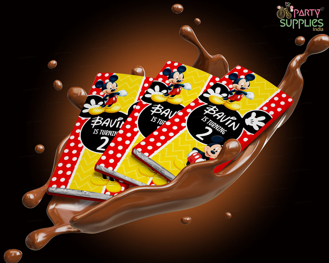 Mickey Mouse Theme Home Made Chocolate Return Gifts